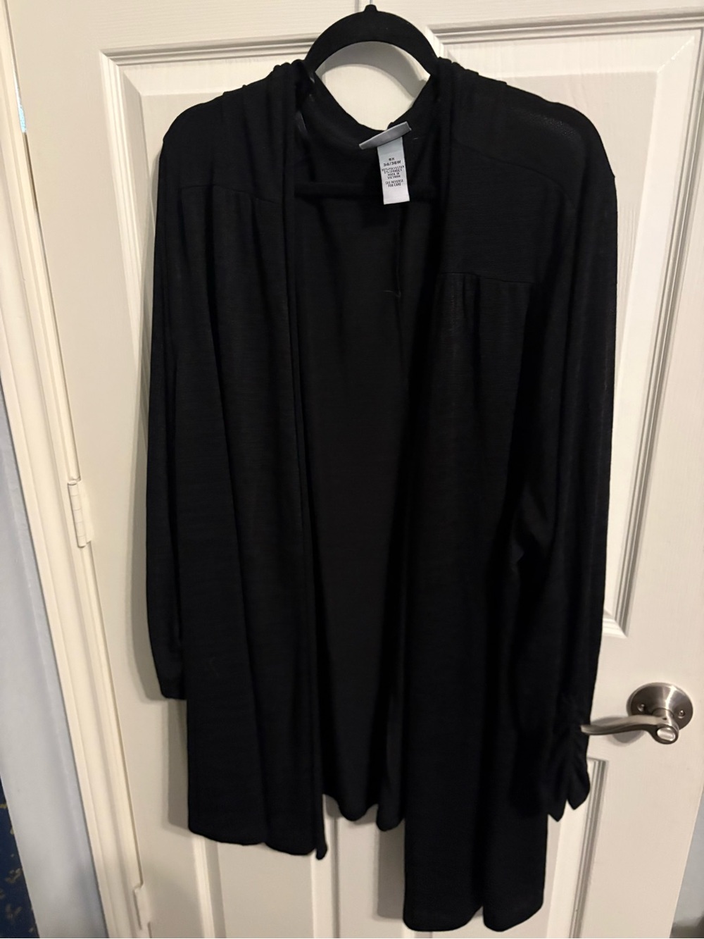 298- 5xl Catherines Black Open-Front Cardigan